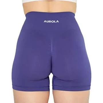 AUROLA Intensify Workout Shorts for Women Seamless Scrunch Short Gym Yoga Running Sport Active Exercise Fitness Shorts(L,Very Peri)
