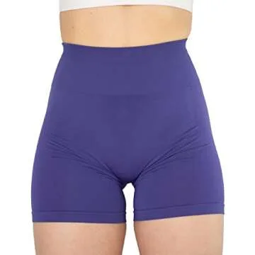 AUROLA Intensify Workout Shorts for Women Seamless Scrunch Short Gym Yoga Running Sport Active Exercise Fitness Shorts(L,Very Peri)