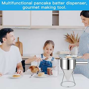 LEECHU Stainless Steel Pancake Batter Dispenser 1200ml
