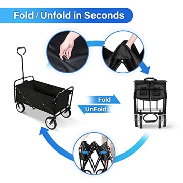 YSSOA Folding Garden Cart 220lbs Capacity 360° Wheels