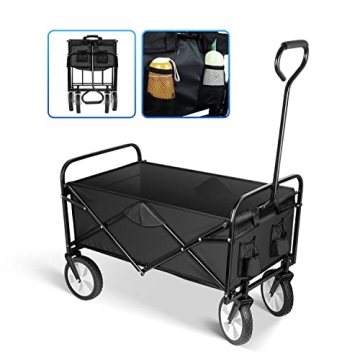 YSSOA Folding Garden Cart 220lbs Capacity 360° Wheels