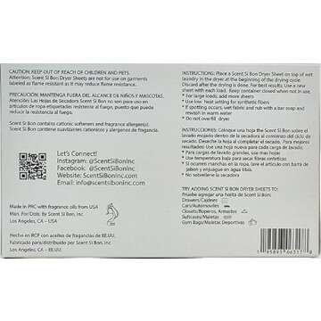 Scent Si Bon Luxury Scented Dryer Sheets - 50 Sheets - Le Gris Scent Inspired by Dior