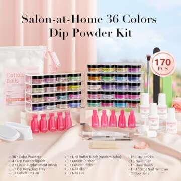 AZUREBEAUTY 170Pcs Dip Powder Nail Kit for All