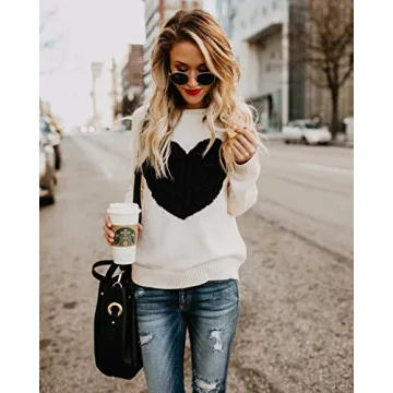 Cute Heart Knitted Pullover Sweater for Women