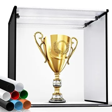 SAMTIAN 24" Photo Light Box - 8 Backdrops & 126 LED Lights - Portable Studio Kit