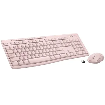 Logitech MK270 Wireless Keyboard and Mouse Combo - Rose Design, Ergonomic, Durable