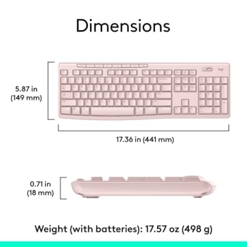Logitech MK270 Wireless Mouse and Keyboard Combo in Rose