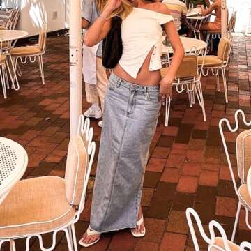 SAFRISIOR Women One Shoulder Button Sexy Crop Top Solid Sleeveless Off Shoulder Asymmetric Crop Tank Top Vest Tee Shirt White