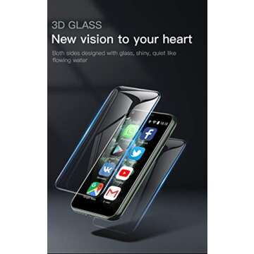 Super Mini Smartphone, XS11 Unlocked Phone 3G WCDMA Android Mobile 2.5'' Touch Screen 1GB RAM 8GB ROM Dual SIM WiFi Bluetooth Hotspot Ultra Thin Card Pocket Cellphone (Green)