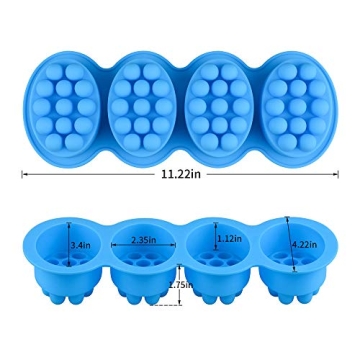 SJ Massage Silicone Soap Molds - 2 Pack for DIY Soap Making