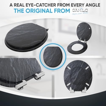 Elegant SANILO Soft Close Round Toilet Seat – Adjustable Fit