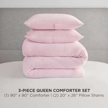 Juicy Couture Marshmallow Pink Velour Full/Queen Comforter Set - 3 Piece Luxury Bedding Ensemble