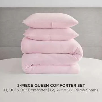 Juicy Couture Marshmallow Pink Velour Full/Queen Comforter Set - 3 Piece Luxury Bedding Ensemble