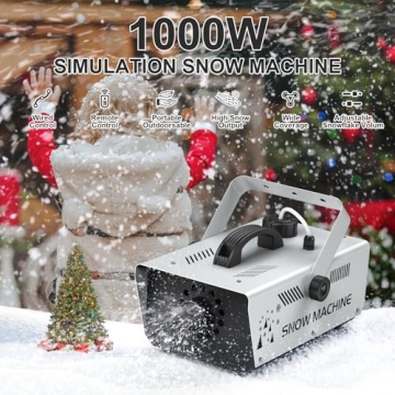 1000W Dynamic Snow Machine with Wireless Remote for Holiday Events