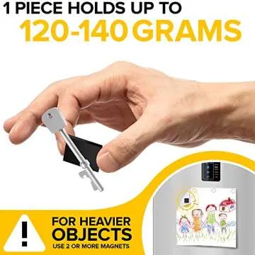 Hyper-Sticky Magnets with Adhesive Backing - Large Strong Magnetic Squares for Whiteboard, Fridge, Crafts - Easy to Cut Stickers for Planning and Organization - 45pcs