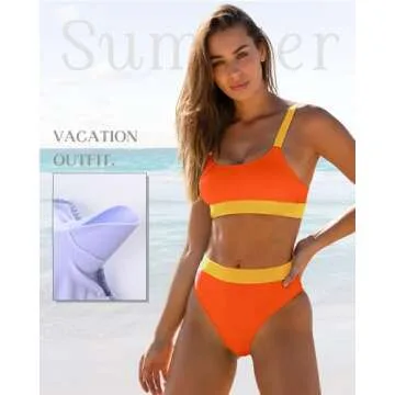 ZINPRETTY Women High Waisted Color Block Bikini Sets