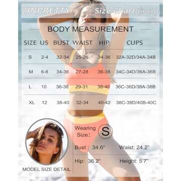 ZINPRETTY Women High Waisted Color Block Bikini Sets