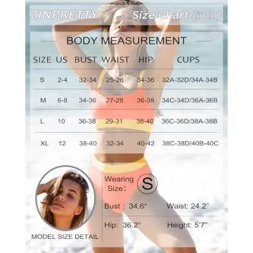 ZINPRETTY Women High Waisted Color Block Bikini Sets