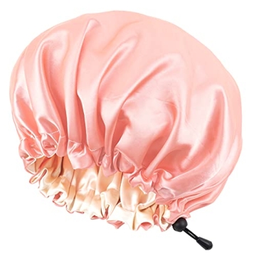 CHORHA Satin Sleep Cap – Double-Sided Adjustable Sleep Bonnet for Hair Protection (Pink)