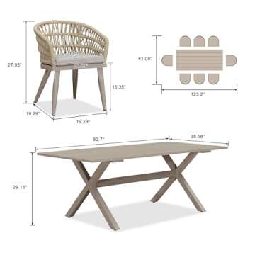 PURPLE LEAF 9 Pieces All-Weather Outdoor Dining Set