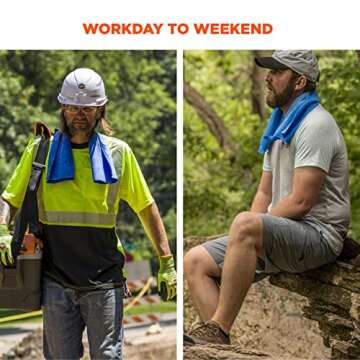 Ergodyne Chill-Its 6602 Evaporative Cooling Towel, Blue 13 inches x 29.5 inches