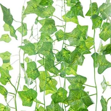 SO CAL PRO Fake Ivy Leaves Artificial Ivy Greenery Vines for Room Decor Leaves Room Decor Fake Leaves Ivy Eucalyptus Garland Faux Vines Wedding Decor (6 Strands of Ivy)