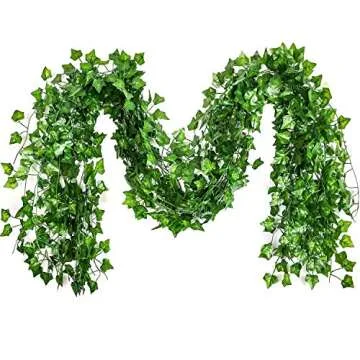 SO CAL PRO Fake Ivy Leaves Artificial Ivy Greenery Vines for Room Decor Leaves Room Decor Fake Leaves Ivy Eucalyptus Garland Faux Vines Wedding Decor (6 Strands of Ivy)