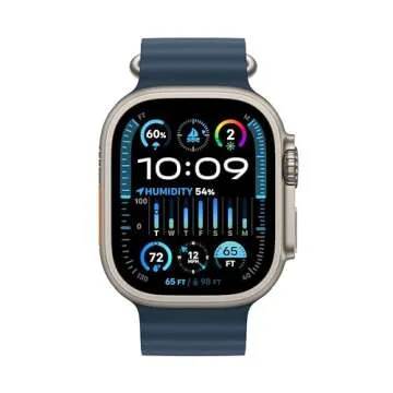Apple Watch Ultra 2 [GPS + Cellular 49mm] Smartwatch with Rugged Titanium Case & Blue Ocean Band One...