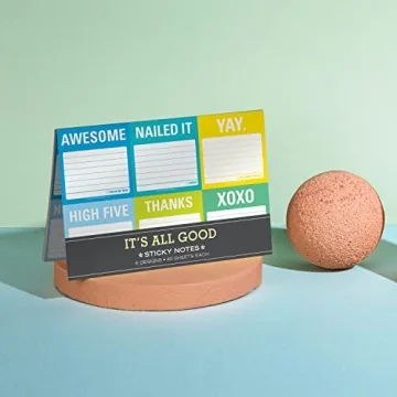 Knock Knock It's All Good Sticky Note Packet, 6 Sticky Note Pads Set, 2.75 x 2.75-Inches and 40-Sheets Each