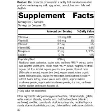 Standard Process Ligaplex II - Joint & Bone Support Supplement - Manganese Supplement with Vitamin B12, Vitamin A & Vitamin D - Skeletal System & Joint Support Supplement - 150 Capsules