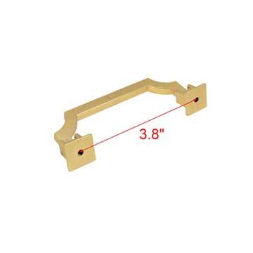 Geesatis Hole Distance 3.8 inch / 96 mm Gold Cabinet Drawer Pull Handles Modern Decoration Furniture Handles, with Mounting Screws, 2 Pcs