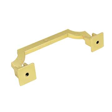 Geesatis Hole Distance 3.8 inch / 96 mm Gold Cabinet Drawer Pull Handles Modern Decoration Furniture Handles, with Mounting Screws, 2 Pcs