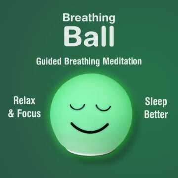 4-7-8 Breathing Ball - Stress & Anxiety Relief, Calming Item | Sleep Aid Device | Meditation Accesso...