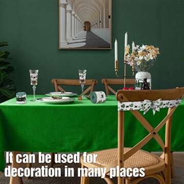 St. Patrick's Day Burlap Ribbons Wired Edge Spring Ribbon Rolls Shamrock Green Hat Truck Patterns for Wrapping Crafts Gift St. Patrick's Party Decoration 2 Rolls (2.5", 17.5yd)