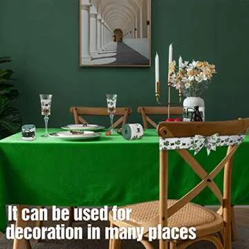 St. Patrick's Day Burlap Ribbons Wired Edge Spring Ribbon Rolls Shamrock Green Hat Truck Patterns for Wrapping Crafts Gift St. Patrick's Party Decoration 2 Rolls (2.5", 17.5yd)