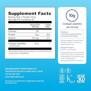 Grass Fed Collagen Peptides Powder for Skin Hair Joint Health