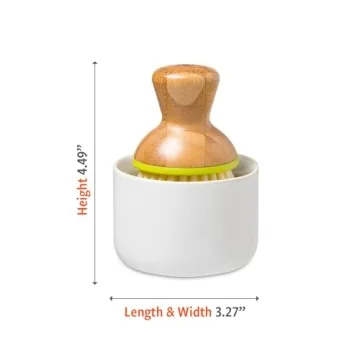 Sustainable Bamboo Dish Brush & Ceramic Soap Dispenser Set