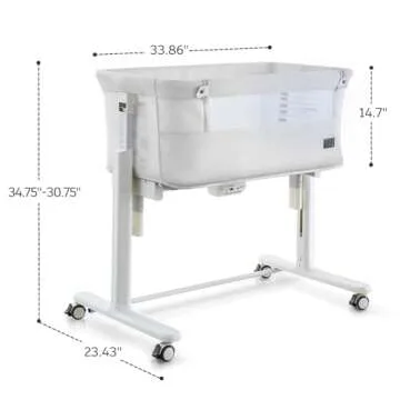 VaVaSoo Rocking Bassinet for Baby Automatic Bedside Bassinet Electric Baby Cradle 5 Heights Adjustable Bedside Sleeper for Babies Infant Smart Auto Rocking Crib 3 in 1 Baby Bassinet on Wheels, White