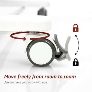 VaVaSoo Rocking Bassinet for Baby Automatic Bedside Bassinet Electric Baby Cradle 5 Heights Adjustable Bedside Sleeper for Babies Infant Smart Auto Rocking Crib 3 in 1 Baby Bassinet on Wheels, White