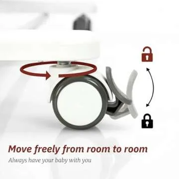 VaVaSoo Rocking Bassinet for Baby Automatic Bedside Bassinet Electric Baby Cradle 5 Heights Adjustable Bedside Sleeper for Babies Infant Smart Auto Rocking Crib 3 in 1 Baby Bassinet on Wheels, White