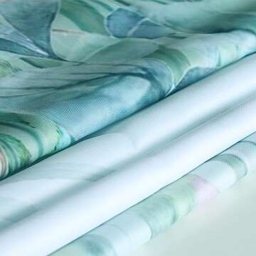 Niidder Green Leaf Shower Curtain, Emerald Bird Mint Green Shower Curtain -72 "W x 72" L with 12 Hooks, Weighted Hem Shower Curtain, Waterproof Bathroom Shower Curtain, Hummingbird Shower Curtain