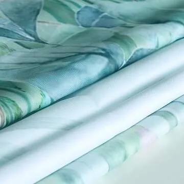 Niidder Green Leaf Shower Curtain, Emerald Bird Mint Green Shower Curtain -72 "W x 72" L with 12 Hooks, Weighted Hem Shower Curtain, Waterproof Bathroom Shower Curtain, Hummingbird Shower Curtain