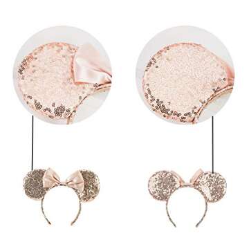 Sequin Mouse Ears headband,2pcs Sequin Headband Glitter Hairband for Baby Shower Headwear Halloween Theme Party Decorations