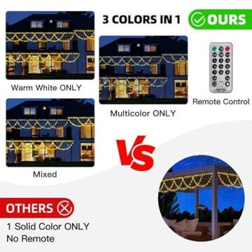 MZD8391 40FT 380 LED Christmas Lights Outdoor Indoor, Waterproof Christmas Icicle Lights, END to END...