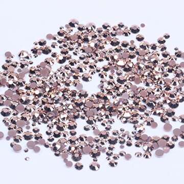 Mixed 1000pcs 2-6mm Copper Color Resin Rhinestones for DIY Nail Art and Crafts