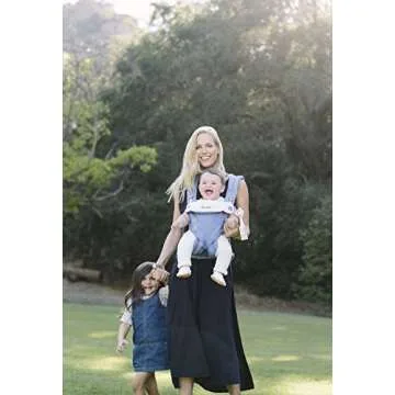 Ergobaby 360 All-Position Baby Carrier with Lumbar Support (12-45 Pounds), Sofie La Girafe - Blue, Premium Cotton