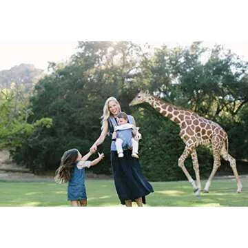 Ergobaby 360 All-Position Baby Carrier with Lumbar Support (12-45 Pounds), Sofie La Girafe - Blue, Premium Cotton