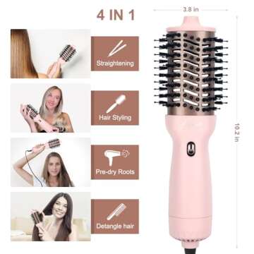 Travel Hair Dryer Brush - Dual Voltage & Versatile Styling Tool