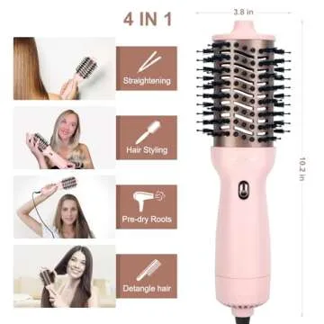 Travel Hair Dryer Brush - Dual Voltage & Versatile Styling Tool
