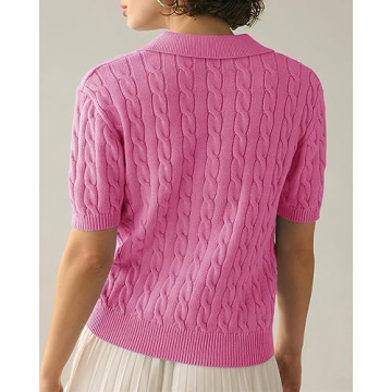 Stylish Imily Bela Women's Cable Short Sleeve Sweater